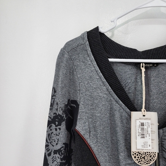 Anvrdie Women's Wool Blend Full Zip Fitted Artsy Sweater Dress - Picture 2 of 12